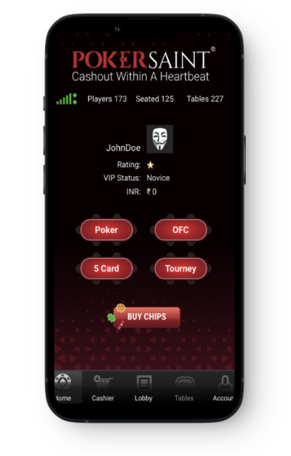 Pokersaint Mobile Screen Shot Mockup